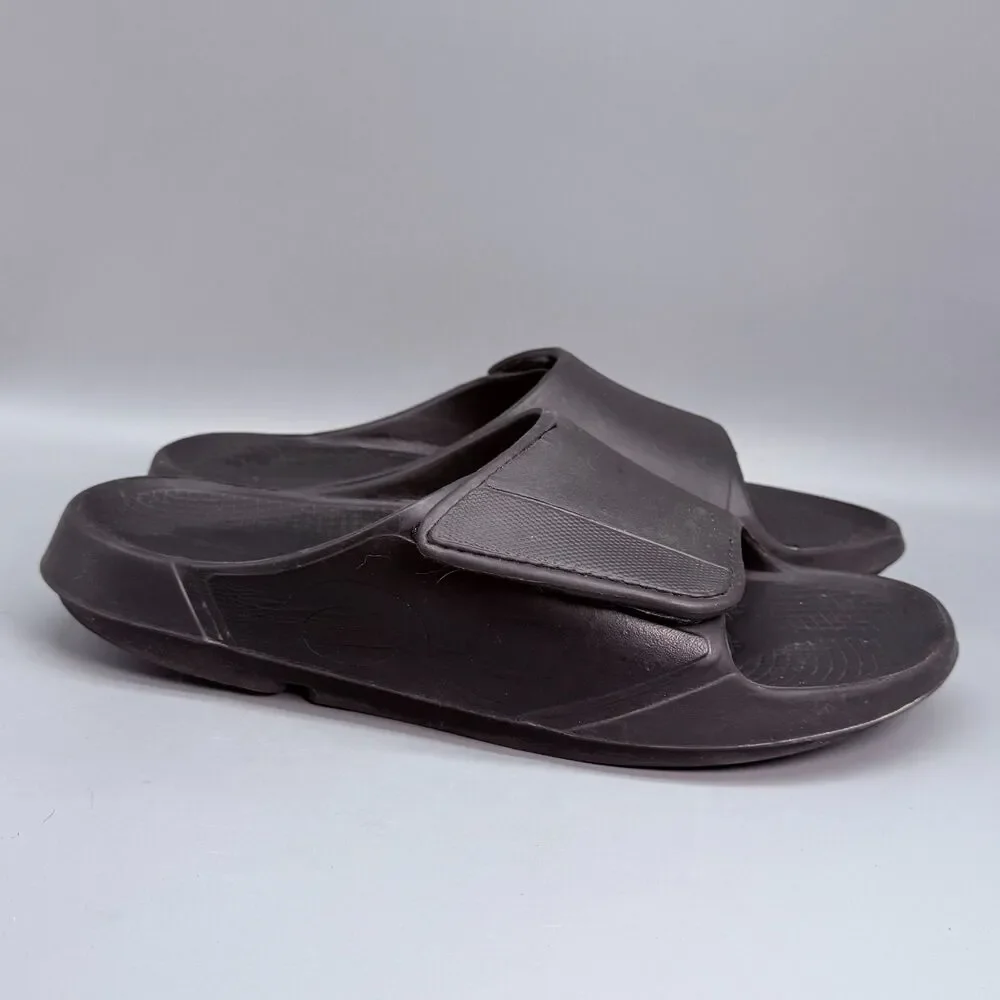 OOFOS OOahh Men's 13 Black Slip-On Sport Comfort Casual Recovery Slide Sandals